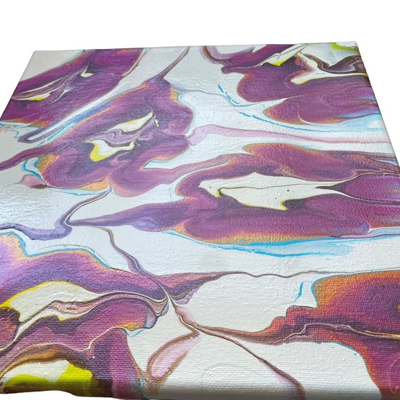 Set of two acrylic shimmer abstract canvas set paint pouring - Picture 3 of 8